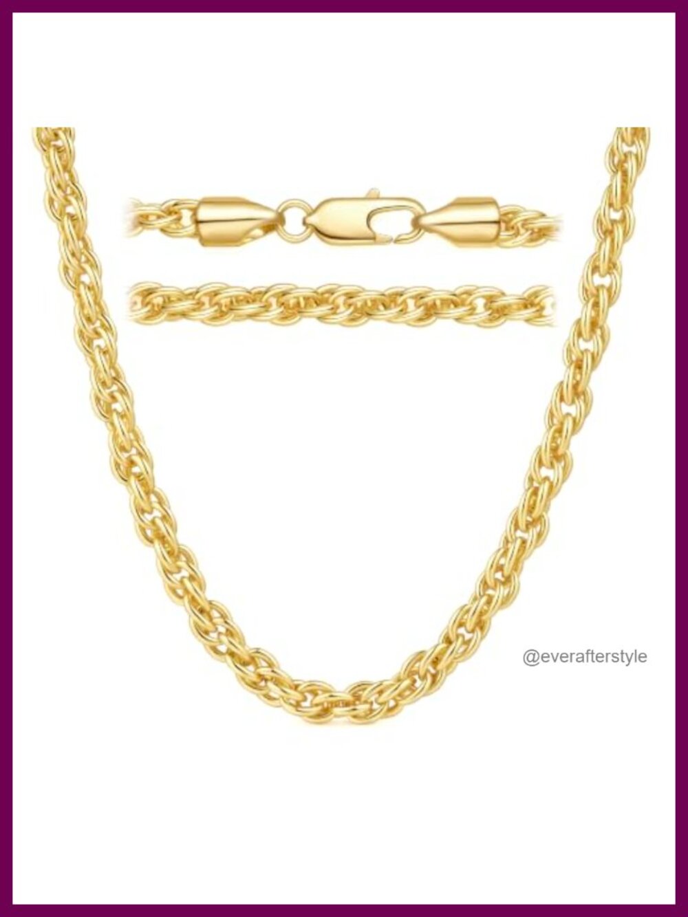14K Gold Chain Necklace French Rope 4/5/6mm Lobster Clasp